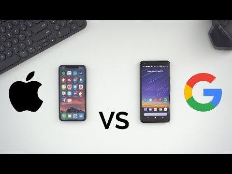 photo of Apple's iPhone X vs. Google's Pixel 2 XL image