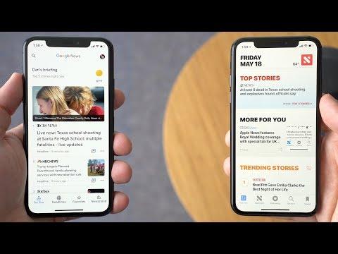 photo of Google News vs. Apple News on iOS image