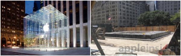 photo of Apple's Fifth Avenue temporary store in NYC still drawing massive traffic next to construction site image