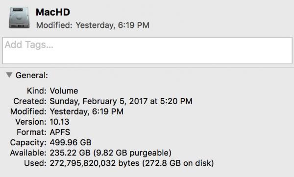 photo of High Sierra's APFS optimized for flash storage & SSD, incompatible with legacy HDDs and possibly Fusion Drives image
