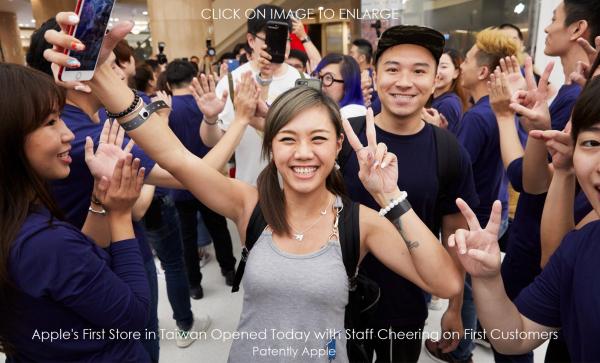 photo of Taipei Apple Fans stay overnight to cheer on first Apple Store image