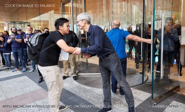 photo of Ten Great Photos of the New Apple Michigan Avenue Store Opening in Chicago with Tim Cook and Angela Ahrendts image