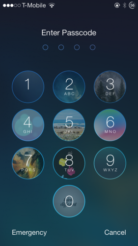 photo of Faces: add images to each of the Lock screen passcode keys image