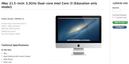 photo of Apple Launches $1099 21.5-Inch iMac With 3.3 GHz Dual-Core i3 Processor for Educational Institutions image