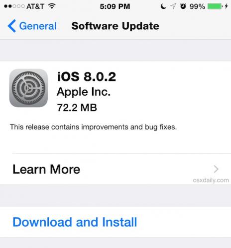 photo of iOS 8.0.2 Update Released with Bug Fixes for iPhone, iPad, iPod touch image
