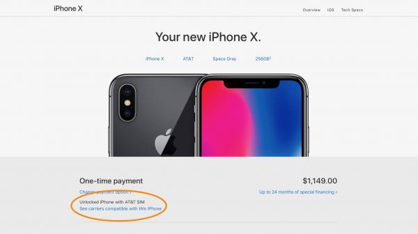 photo of Carrier compatibility for the various iPhone X models image
