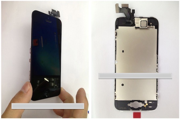 photo of Photos of Assembled 'iPhone 5' Front Panel with Home Button, Front Camera and Shielding Installed image
