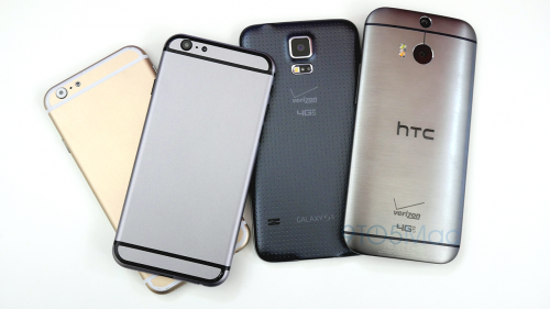 photo of Detailed Space Gray iPhone 6 mockup compared to HTC One M8 and Samsung Galaxy S5 (Video) image