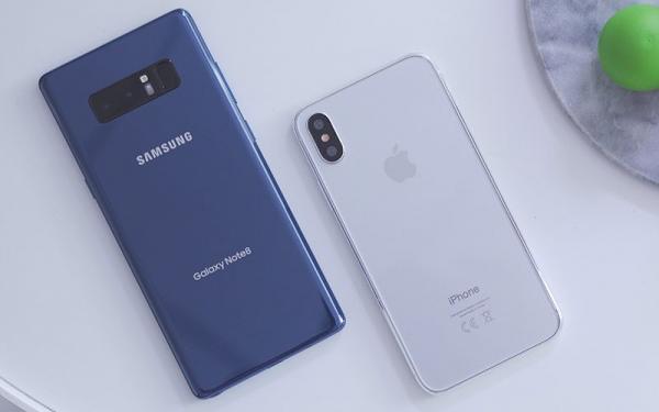 photo of Samsung's Galaxy Note 8 Compared to iPhone 8 Dummy image