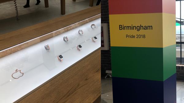 photo of Apple promotes Pride Edition Watch band with custom store displays, employee celebration image