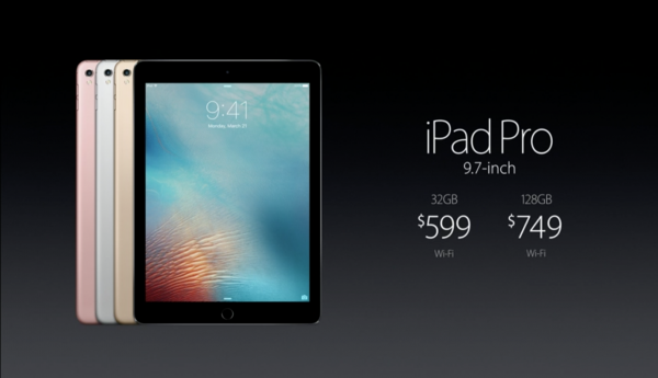 photo of 9.7 inch iPad Pro goes on sale from March 24th in four colors, starting at $599, 256 GB option image
