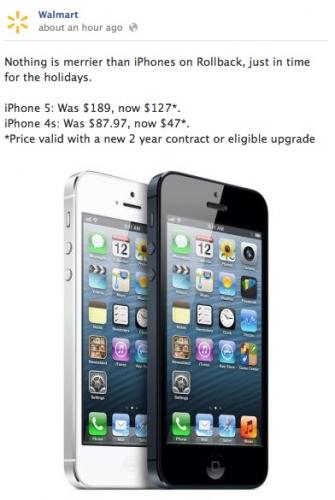photo of Walmart Offering iPhone 5 for $127, Fourth-Generation iPad for $399 image