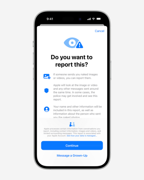 photo of New iMessage feature allows children to report nudity to Apple image