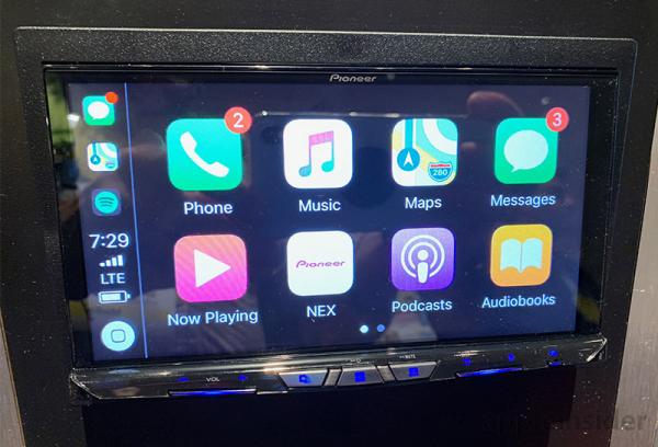 photo of Pioneer's AVIC-W8500NEX wireless CarPlay receiver features 7-inch display image