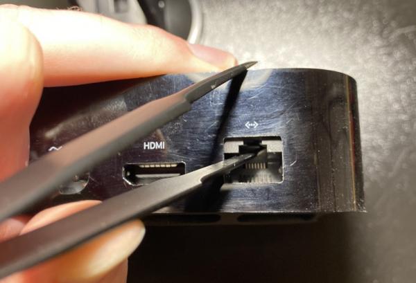 photo of Hidden Lightning connector found in Apple TV 4K ethernet port image