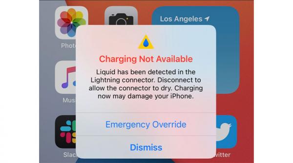photo of iOS 14 liquid ingress detection automatically disables Lightning charging image