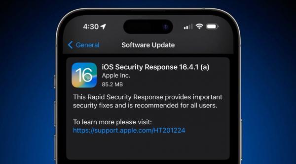 Apple issues Rapid Security Response update for iOS 16.4.1, macOS 13.3.1
