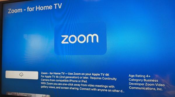 photo of Zoom app for Apple TV surfaces in the App Store image