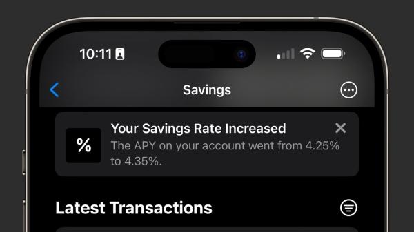 photo of Apple Savings APY increases from 4.25% to 4.35% image