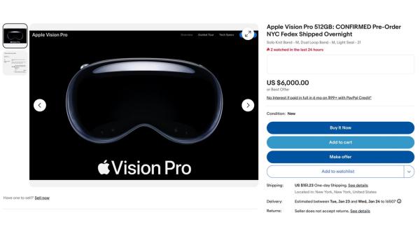 photo of Apple Vision Pro resale prices on eBay are ridiculous image