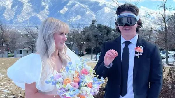 A software engineer wore Apple Vision Pro to his wedding, much to his new bride's chagrin
