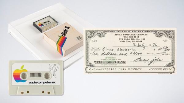 photo of A new auction has a classic Apple II cassette tape signed by Steve Jobs image