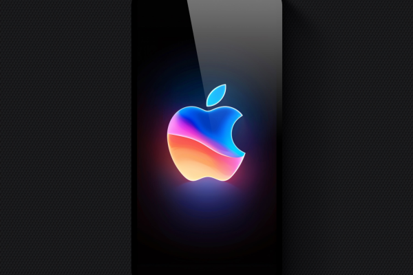 Iridescent Apple logo wallpapers for iPhone pack