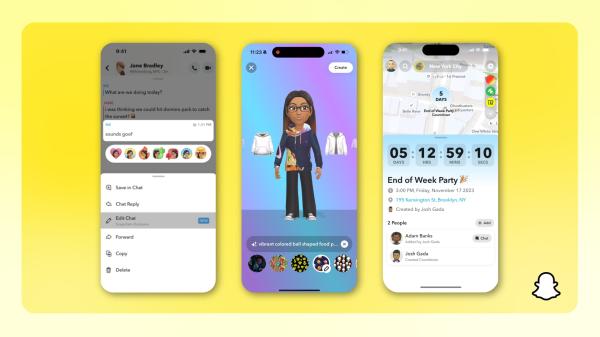Snapchat adds editable chats, emoji reactions, new AI features
