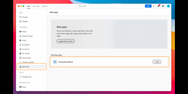 photo of Photoshop native M1 Mac support available in day-one beta image
