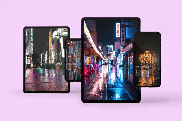 Rainy night in Japan wallpapers for…