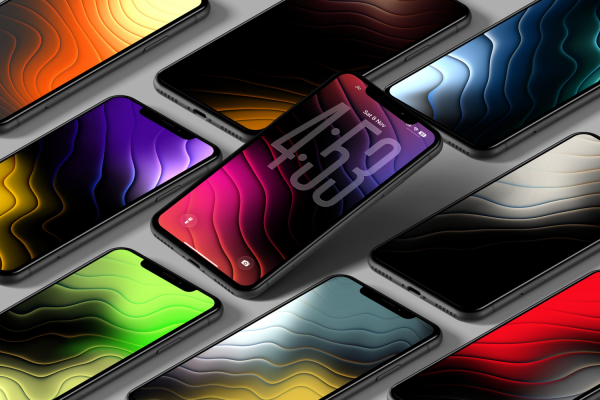 “Vortex” wave gradient iPhone wallpapers