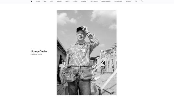 Apple Honors Jimmy Carter With Homepage…