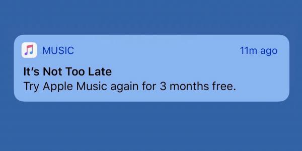 photo of Apple sending push notifications to former Apple Music users offering new free trial image