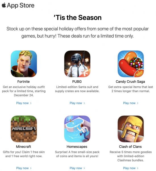 photo of Apple Promotes Holiday Bonuses in Games like Fortnite and Minecraft image