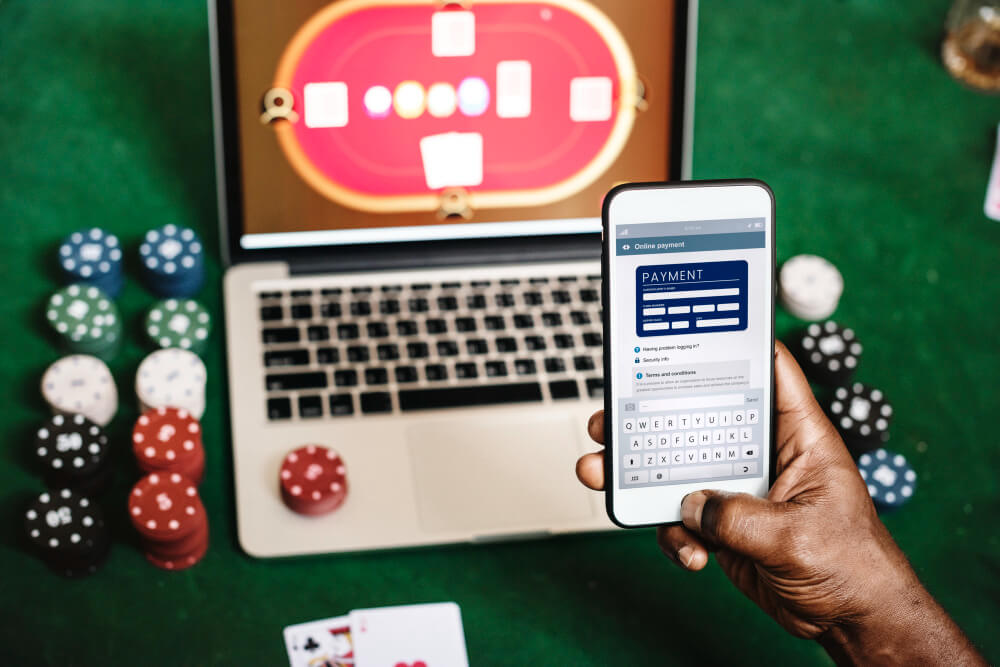 iPhone with casino chips