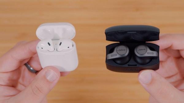 photo of Apple's AirPods vs. Jabra's Elite 65t Wire-Free Earbuds image