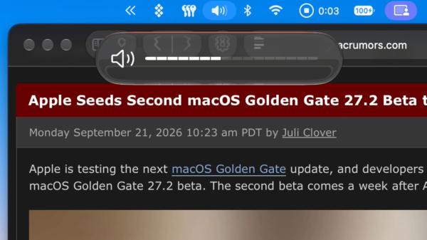 macOS 27.2 Beta Brings New Volume and…