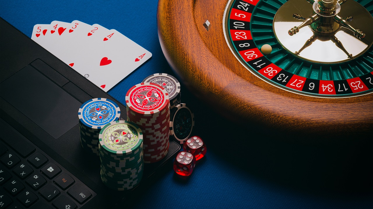 roulette wheel and cards