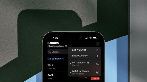 iOS 16.2 brings new watchlist options to the Stocks app and home screen widgets