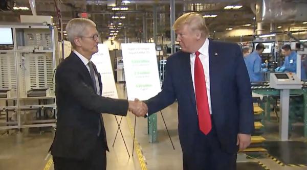 Tim Cook congratulates Trump on…