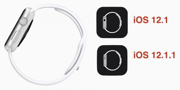photo of Apple Watch app icon upgraded from original model to Series 4 in iOS 12.1.1 image